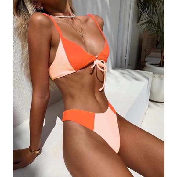 boutique Other - 1622 orange color block swimsuits